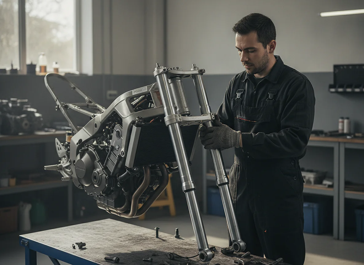 Préparation fourche moto : la partie-cycle d'abord